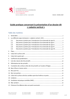 Mise à jour du guide pratique concernant la présentation d’un dossier dit « cadastre vertical » 