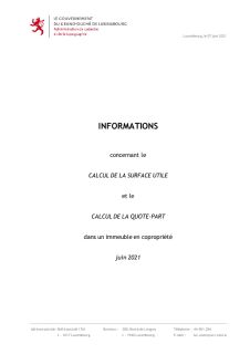 Calcul de la surface utile et de la quote-part