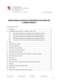 Cadastre vertical - Guide pratique